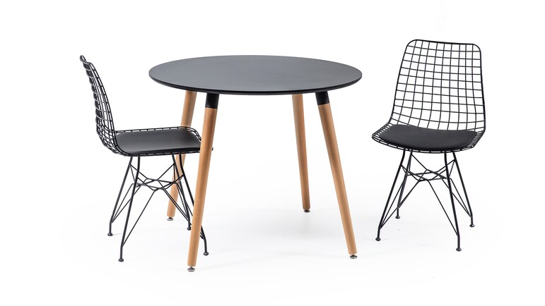  - Eames Yuvarlak Masa Takımı Gustav Siyah